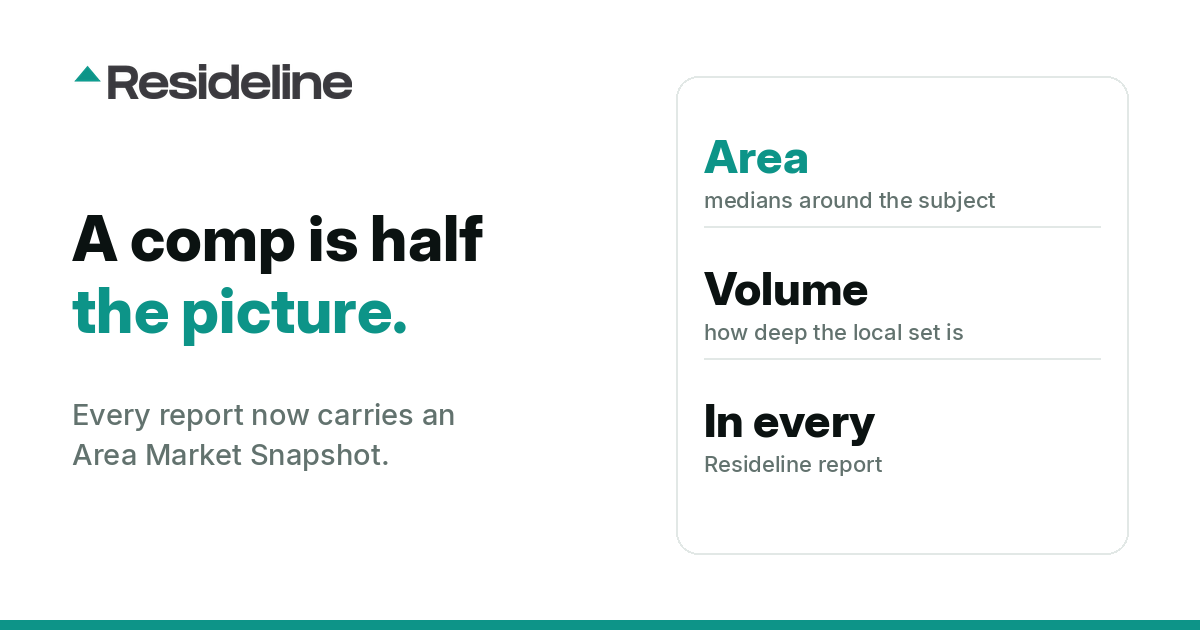 Every report now includes an Area Market Snapshot