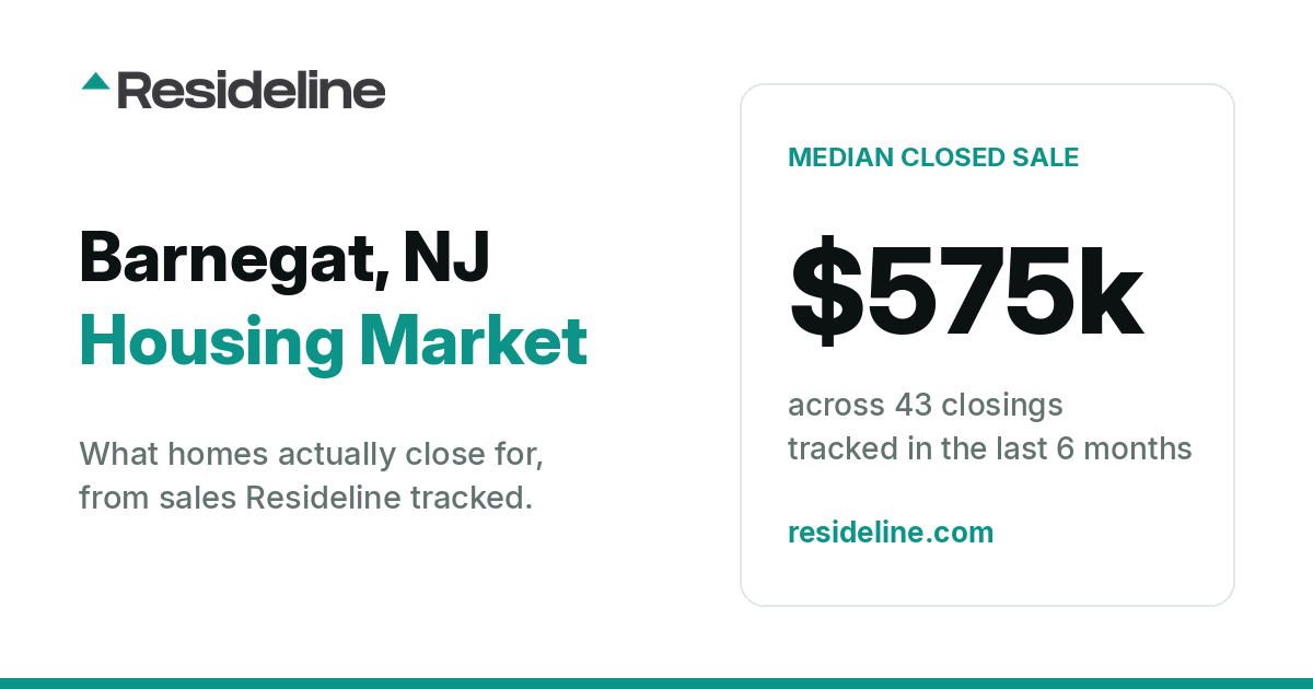 Barnegat, NJ Housing Market 2026: Median Home Price, Last 12 Months