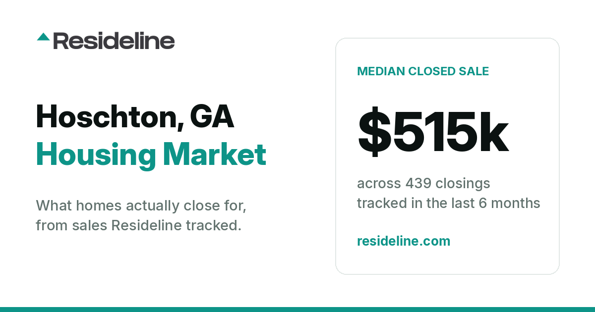 Hoschton, GA Housing Market 2026: Median Home Price, Last 12 Months