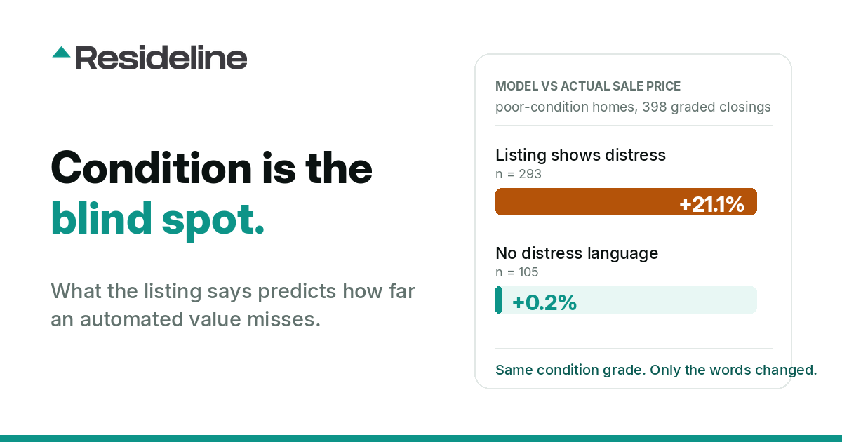 Condition Is the Blind Spot in Automated Home Valuations
